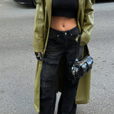 Keilla Gray Wash Baggy Cargo Pants