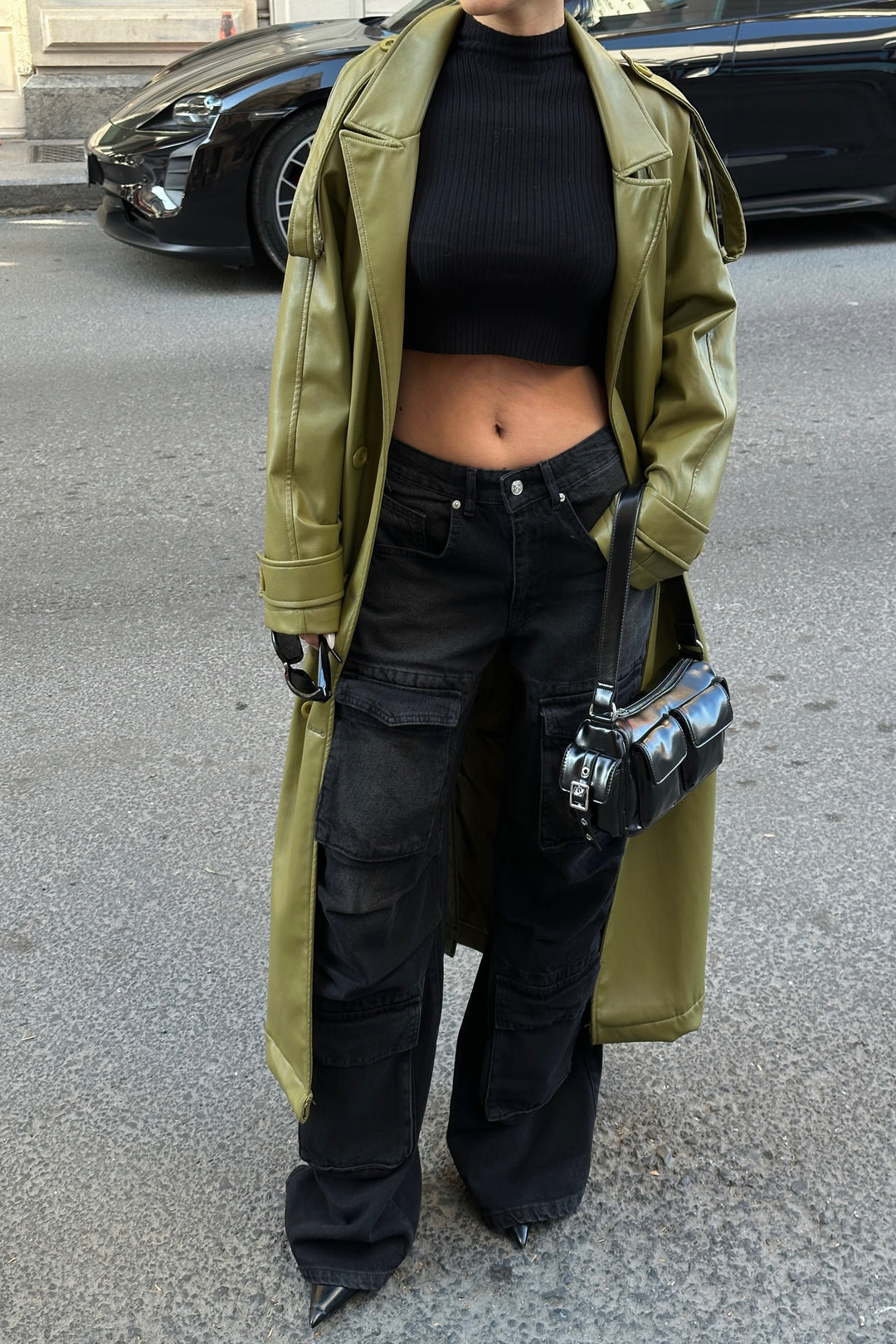Keilla Gray Wash Baggy Cargo Pants