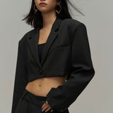 Cross Button Pants & Blazer Set
