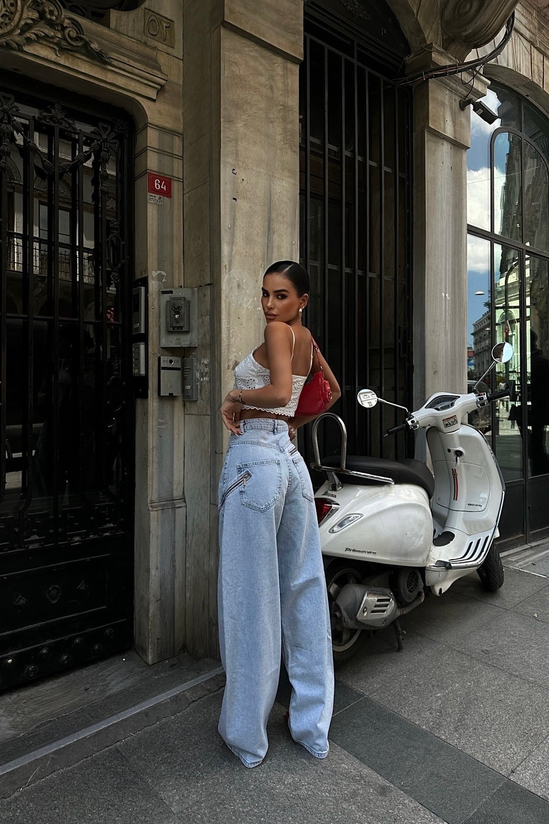 Side Zipper Baggy Jeans