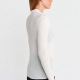 Buttoned Polo Collar Lightweight Knit Sweater