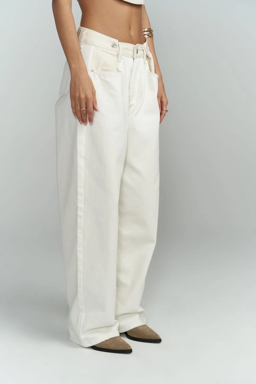 Tri-Fold Jeans Cream