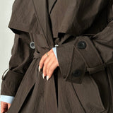 Brown Belted Trench Coat
