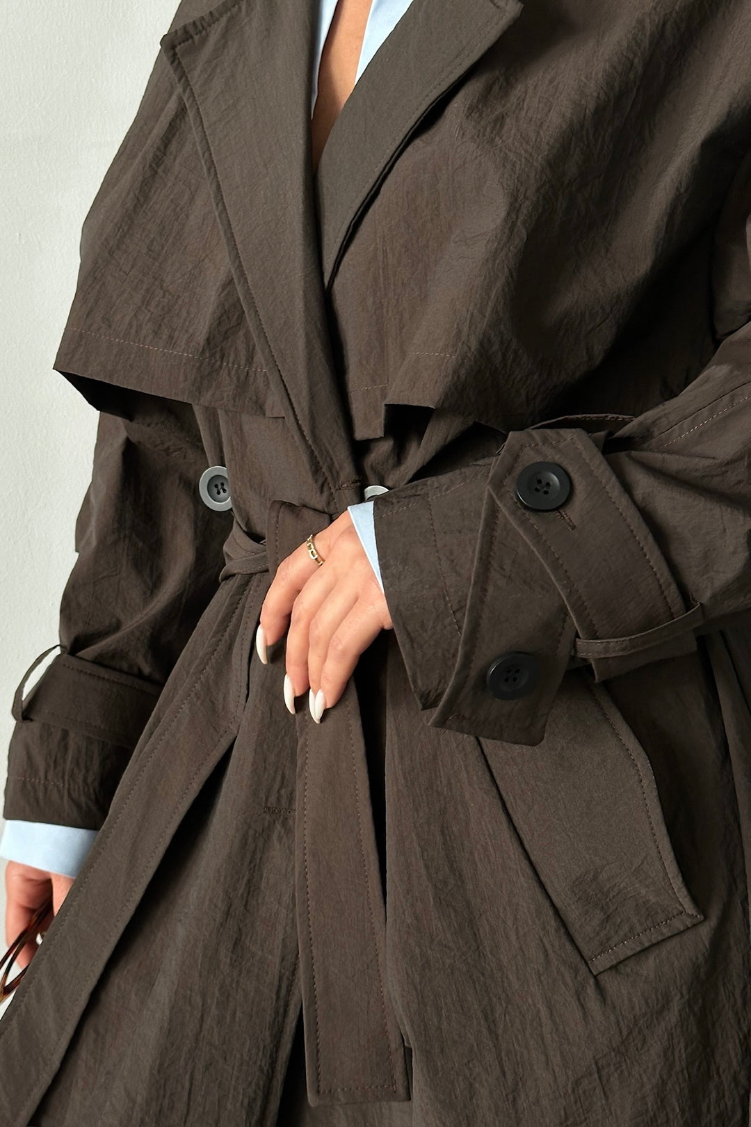 Brown Belted Trench Coat