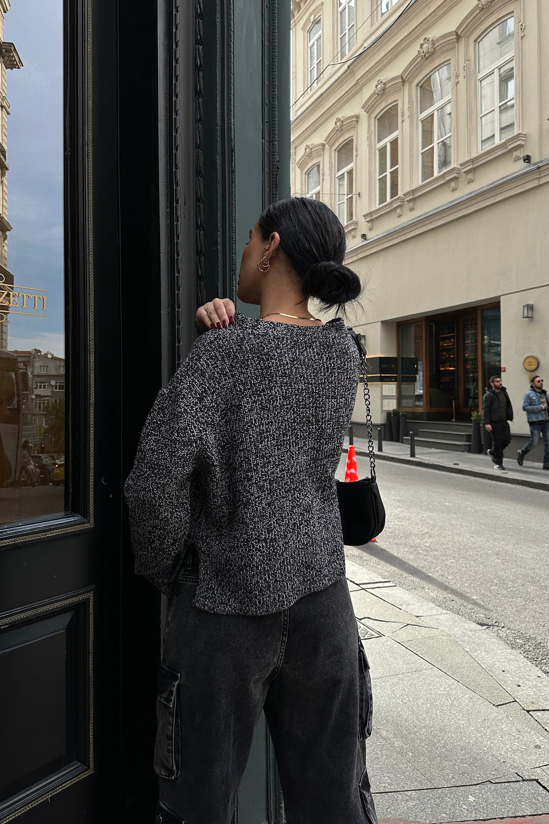 Button Up Baggy B&W Cardigan
