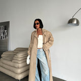 Sand Suede Belted Coat