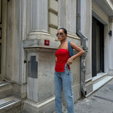 Slit Hem Mom Jeans