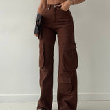 Pockets Cargo Jeans In Neutrals
