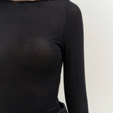 Sabrina Neckline See-Through Top