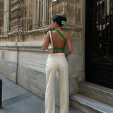 Cream Palazzo Straight Jeans