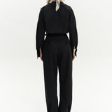Button Detailed Utility Jumpsuit Black