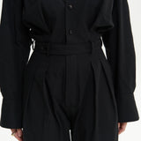 Button Detailed Utility Jumpsuit Black