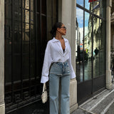 Tassel Front Light Blue Jeans