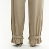 Button Detailed Utility Jumpsuit Beige