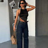 Dark Wash Cargo Jeans
