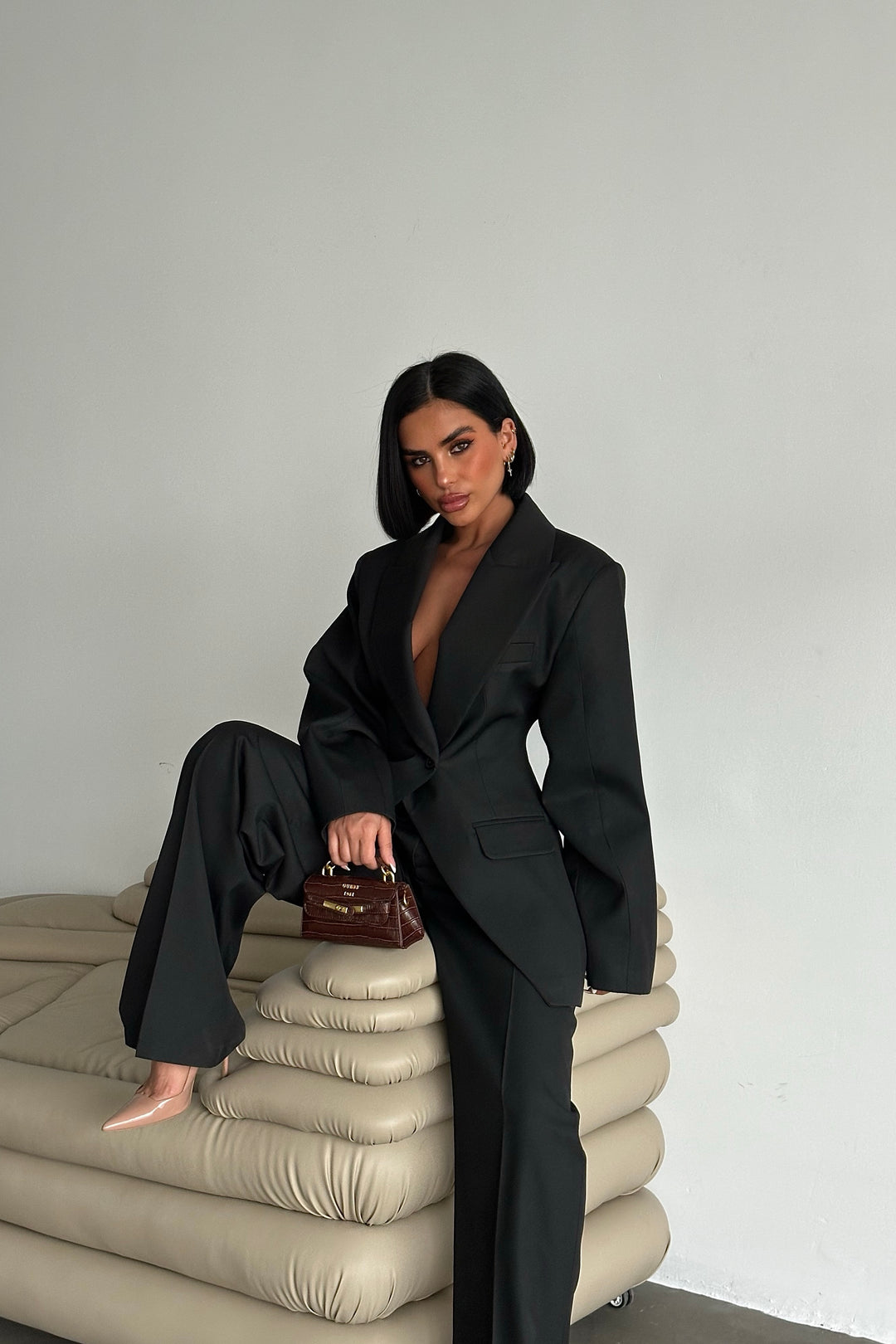 Structured Blazer & Pleated Trousers Set