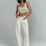 Tri-Fold Jeans Cream