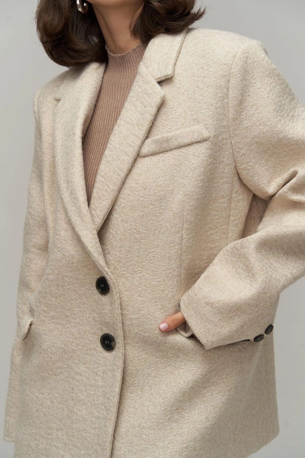 Enzo Oversized Wool Blazer Jacket