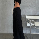 Above Knee Zip Detail Parachute Cargo Pants