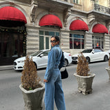 Blue Denim Button Up Jumpsuit