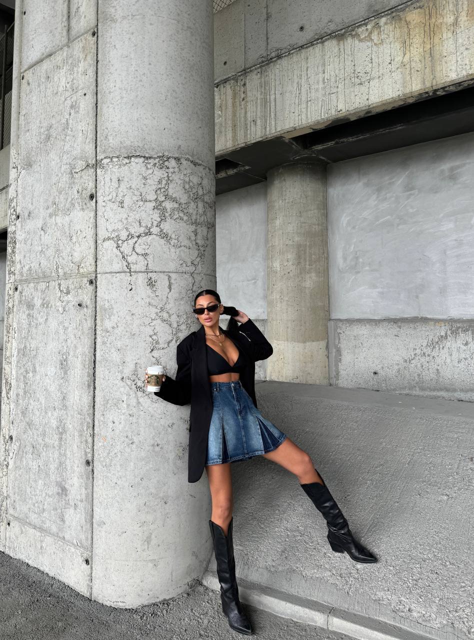Denim A Line Skirt