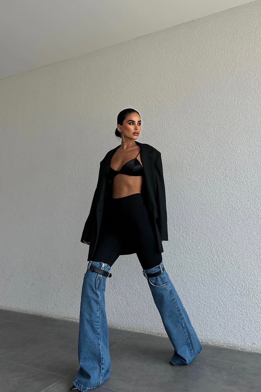 Denim Leg Warmer Leggings