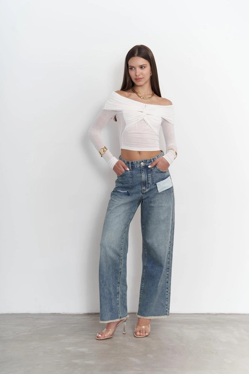 Criss Cross Off Shoulder Top
