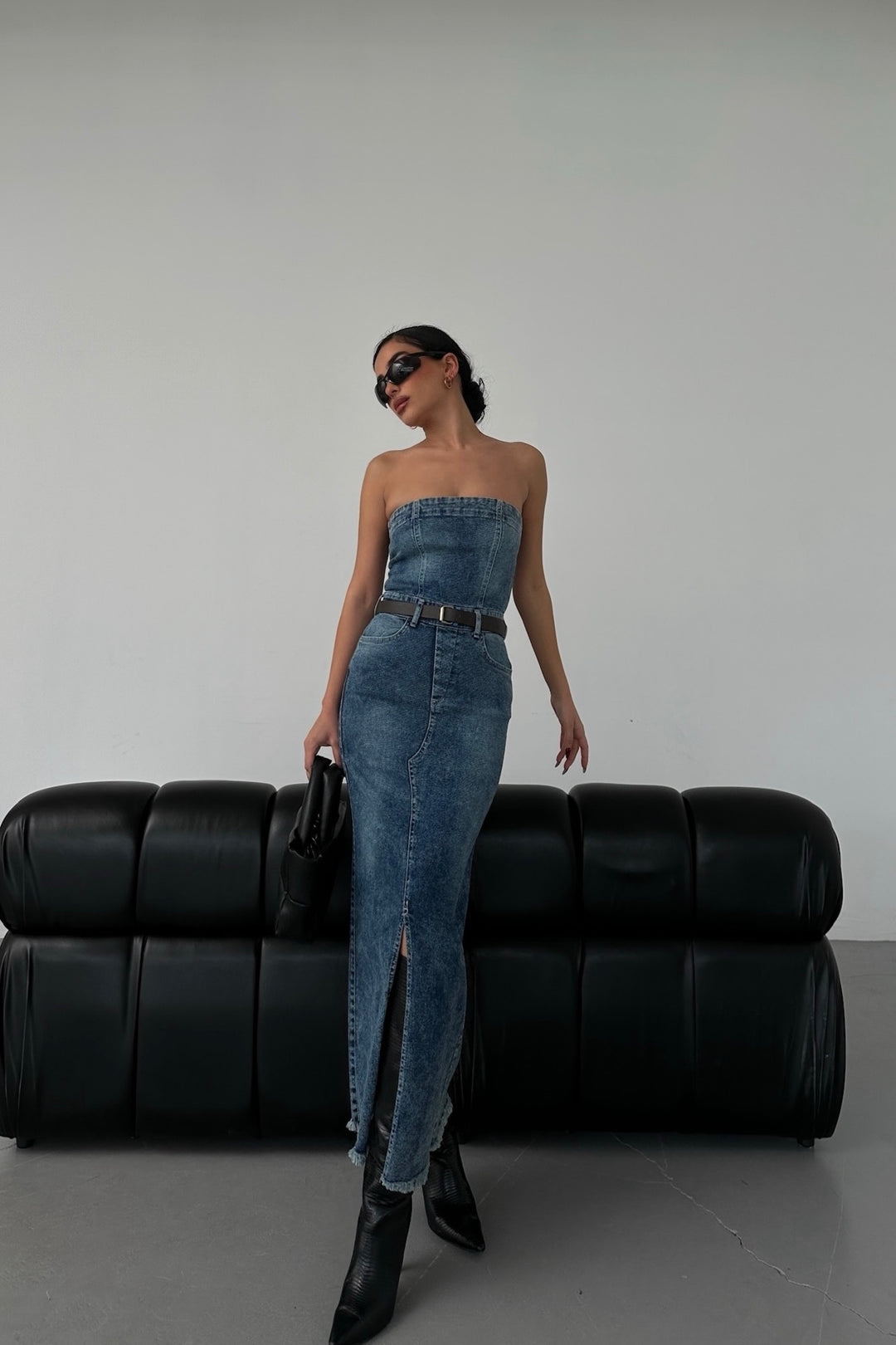 Strapless Denim Dress