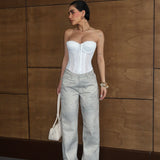 Stone Grey Wide Leg Trousers
