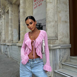 Ruffle Front Tie Cardigan