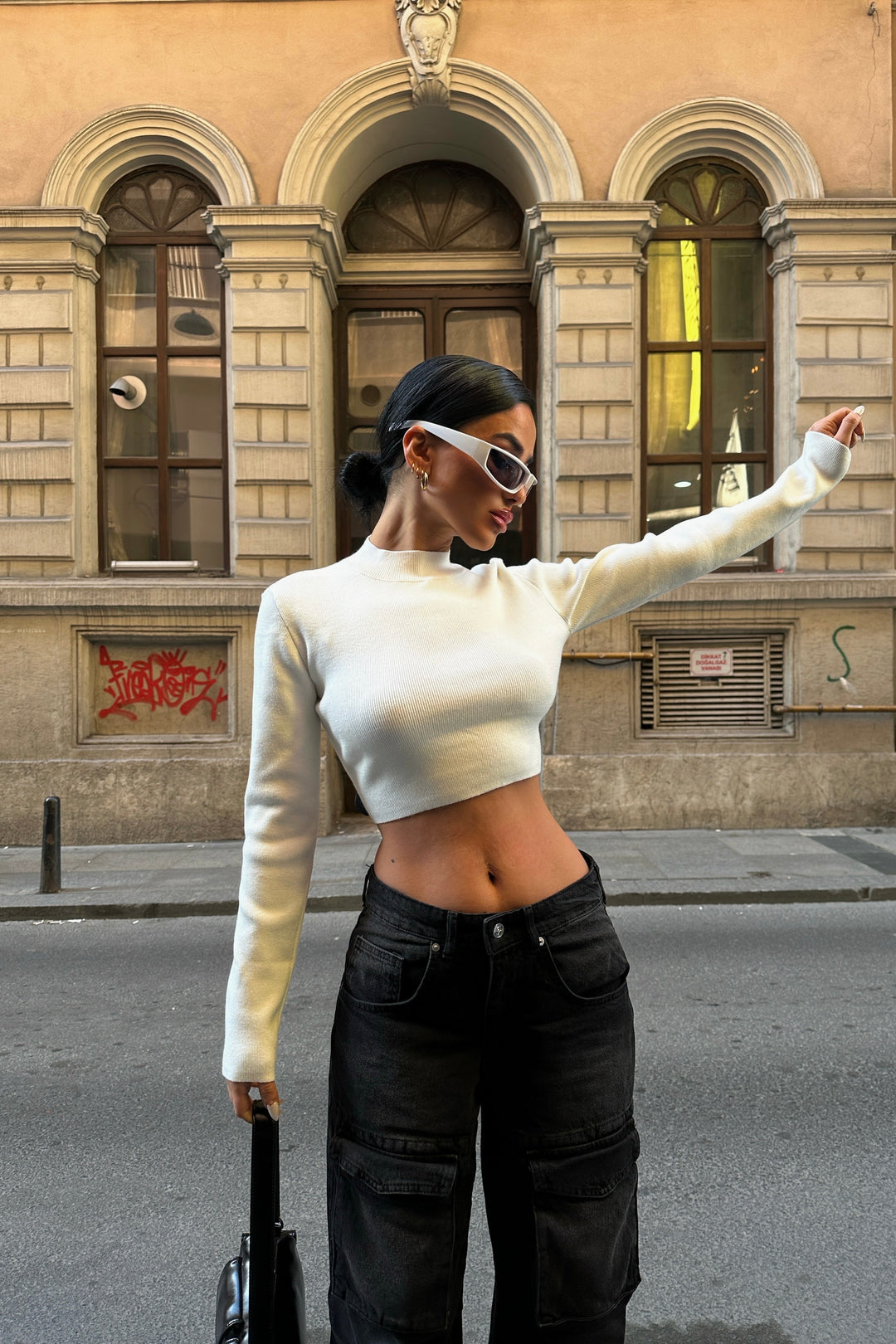 Open Back Belted Ribbed Top