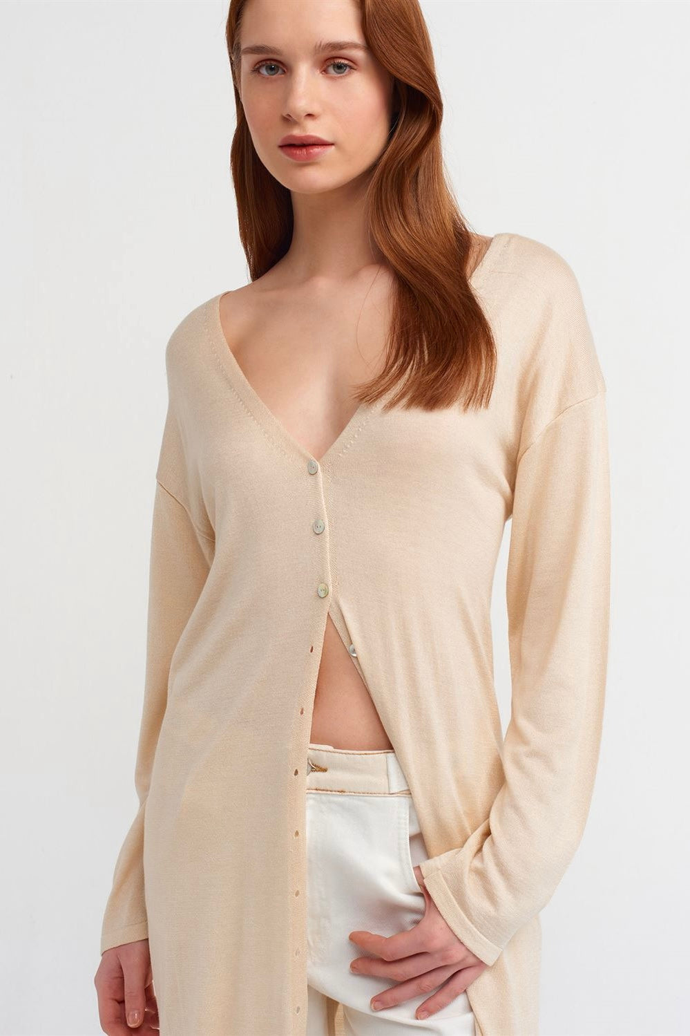 Bikini Over Long Cardigan