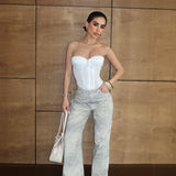Stone Grey Wide Leg Trousers