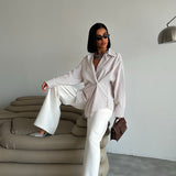 Crossed-Button Oversized Shirt