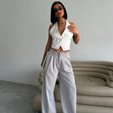Double Waist Pleated Trousers