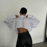 Poplin Cropped Back Detail Shirt