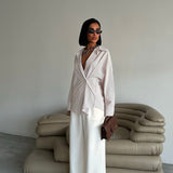Crossed-Button Oversized Shirt