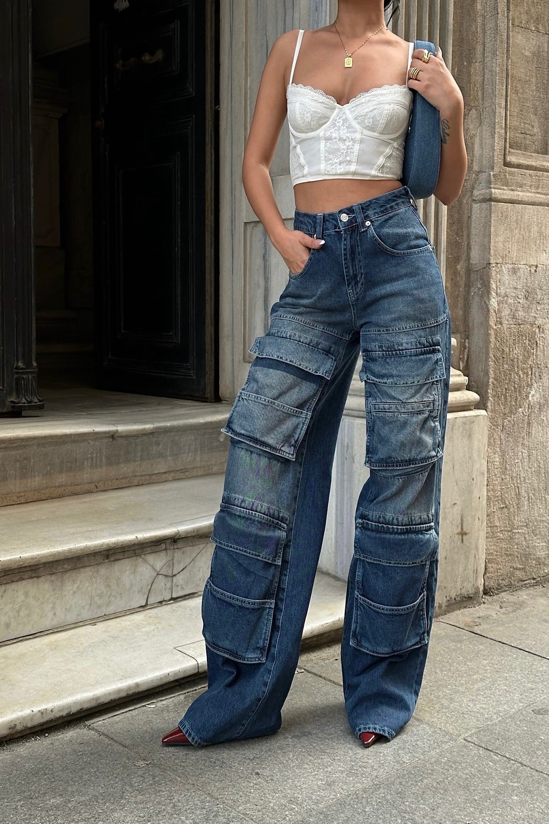 Jayla Full Pockets Cargo Jeans
