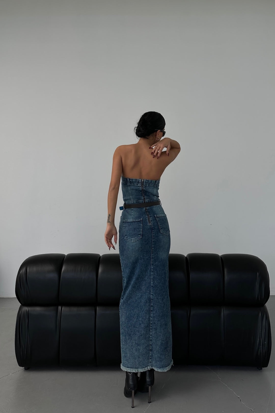 Strapless Denim Dress