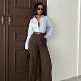 Flowy Pleated Brown Pants