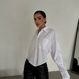 Poplin Cropped Back Detail Shirt