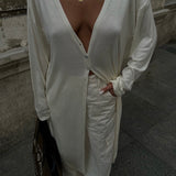 Bikini Over Long Cardigan