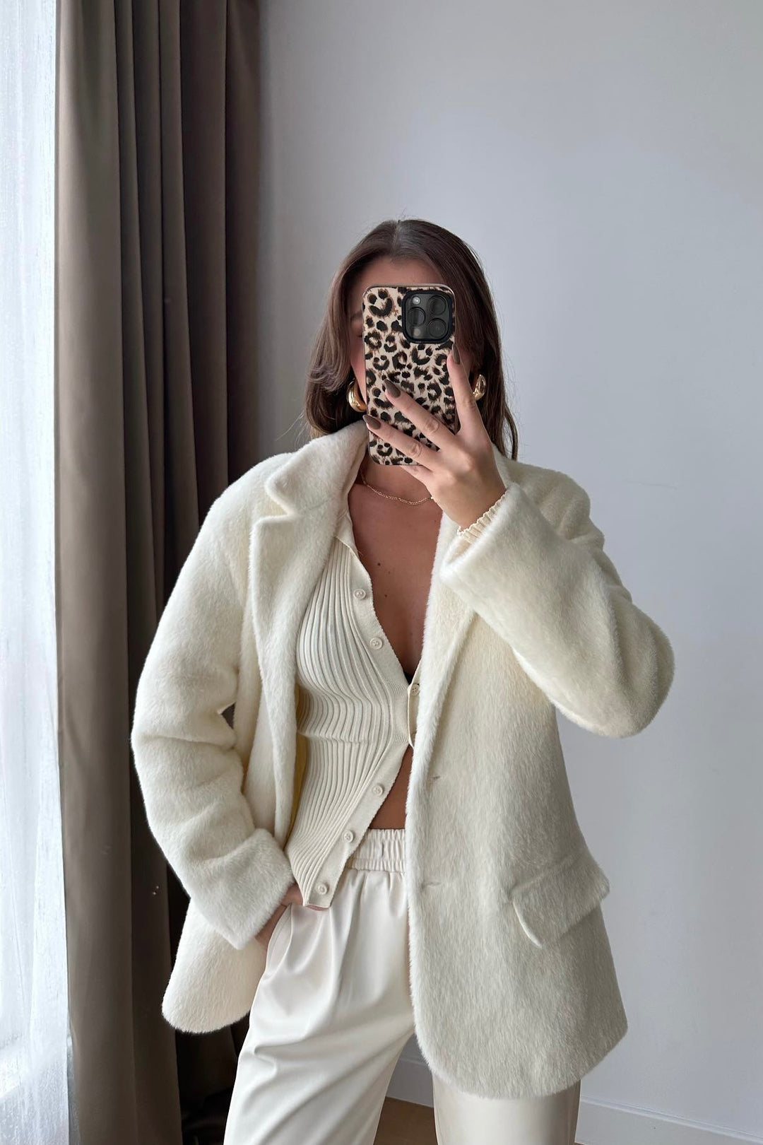 Wool Blend Short Coat