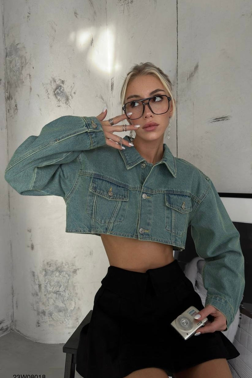 Dyed Crop Jean Jacket