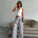 Double Waist Pleated Trousers