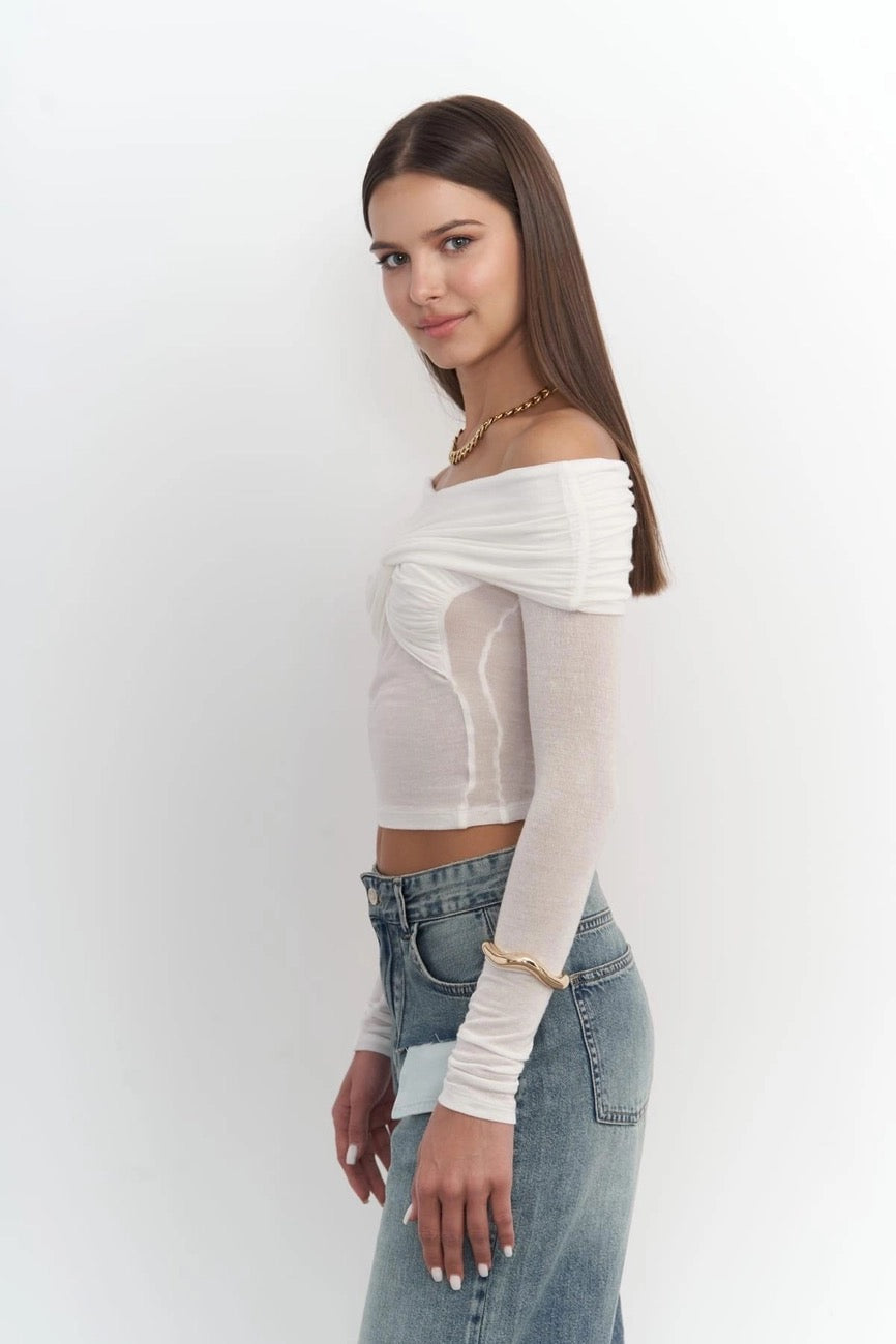 Criss Cross Off Shoulder Top