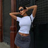 Basic Ribbed Short Sleeve T-Shirt