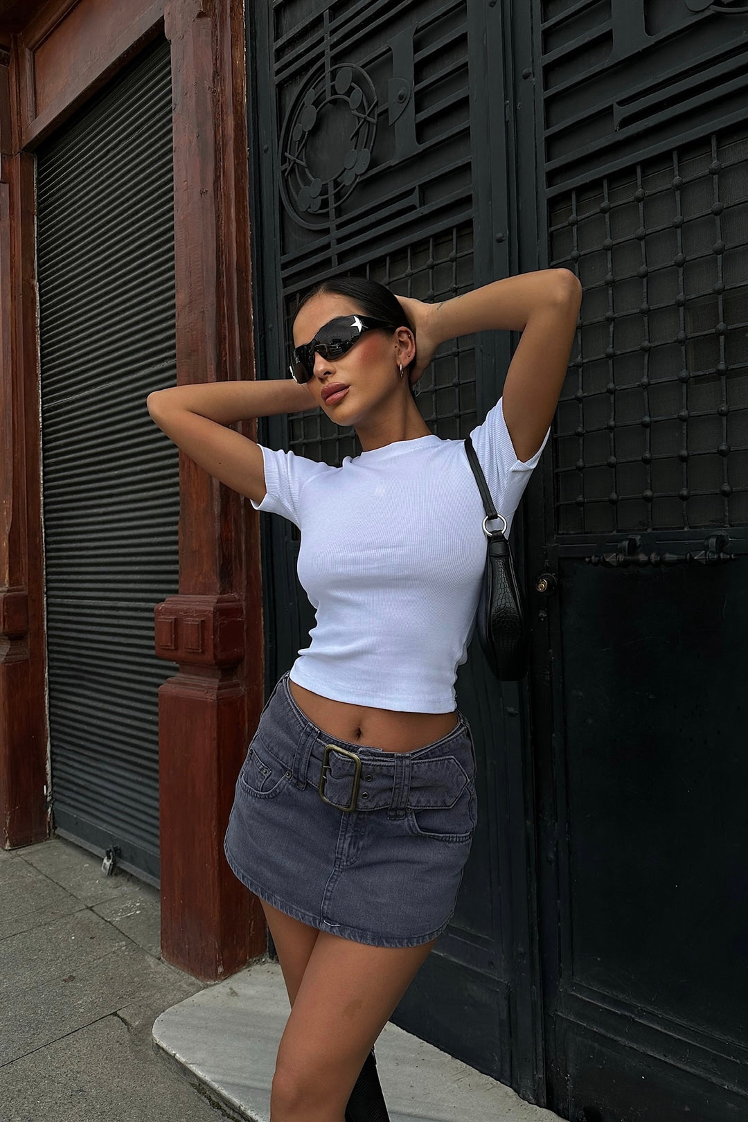 Basic Ribbed Short Sleeve T-Shirt
