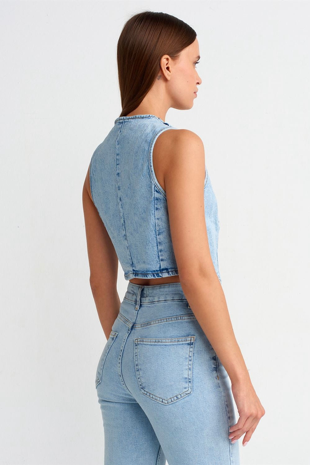Denim Vest Top