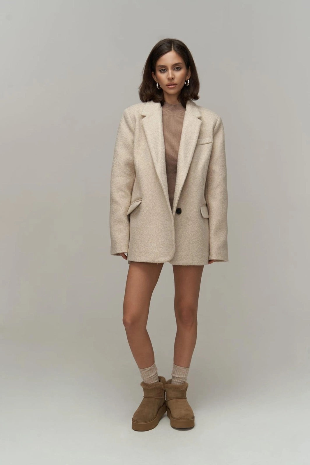 Enzo Oversized Wool Blazer Jacket